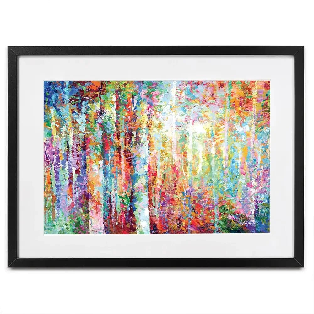 Colourful Abstract Birch Trees Framed Art Print Colourful Abstract Birch Trees Framed Art Print wall art product Leon Devenice