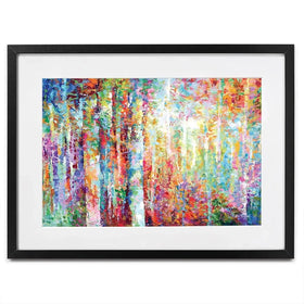 Colourful Abstract Birch Trees Framed Art Print Colourful Abstract Birch Trees Framed Art Print wall art product Leon Devenice