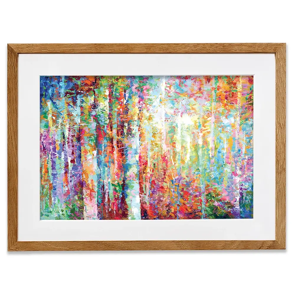 Colourful Abstract Birch Trees Framed Art Print Colourful Abstract Birch Trees Framed Art Print wall art product Leon Devenice