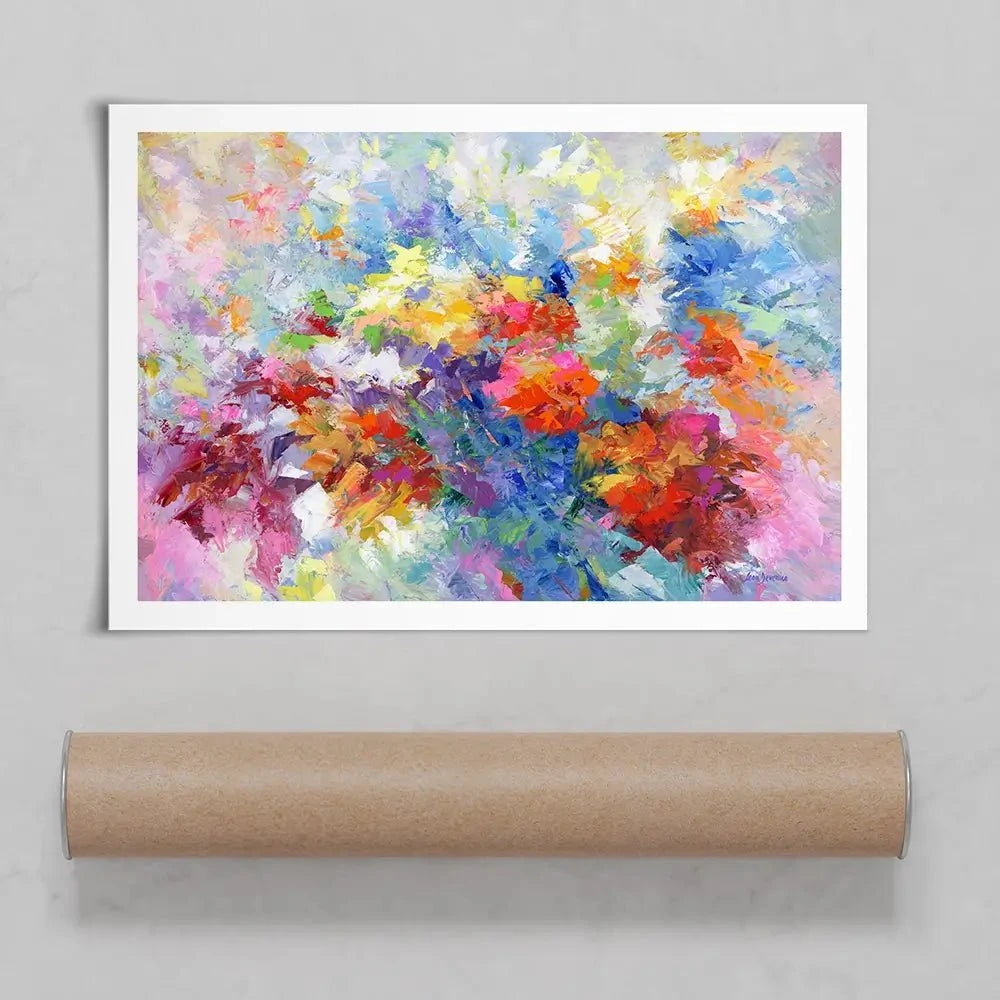 Colourful Abstract Floral 2 Art Print Colourful Abstract Floral 2 Art Print wall art product Leon Devenice