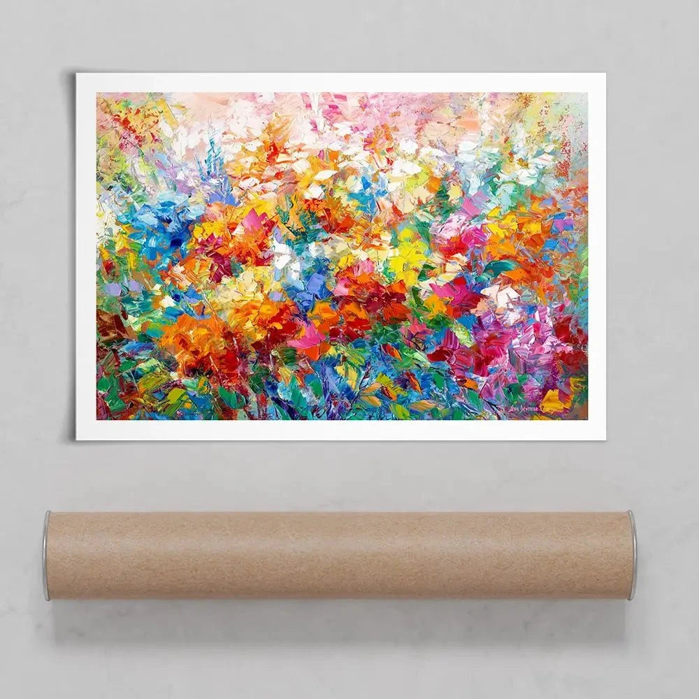 Colourful Abstract Floral Art Print Colourful Abstract Floral Art Print wall art product Leon Devenice