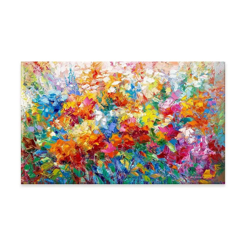Colourful Abstract Floral Canvas Print Colourful Abstract Floral Canvas Print wall art product Leon Devenice