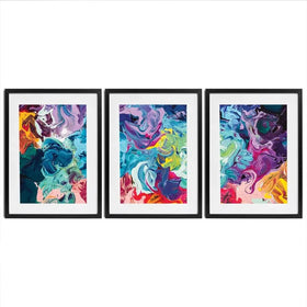 Colourful Abstract Framed Art Print Trio Colourful Abstract Framed Art Print Trio wall art product vhpicstock / Shutterstock