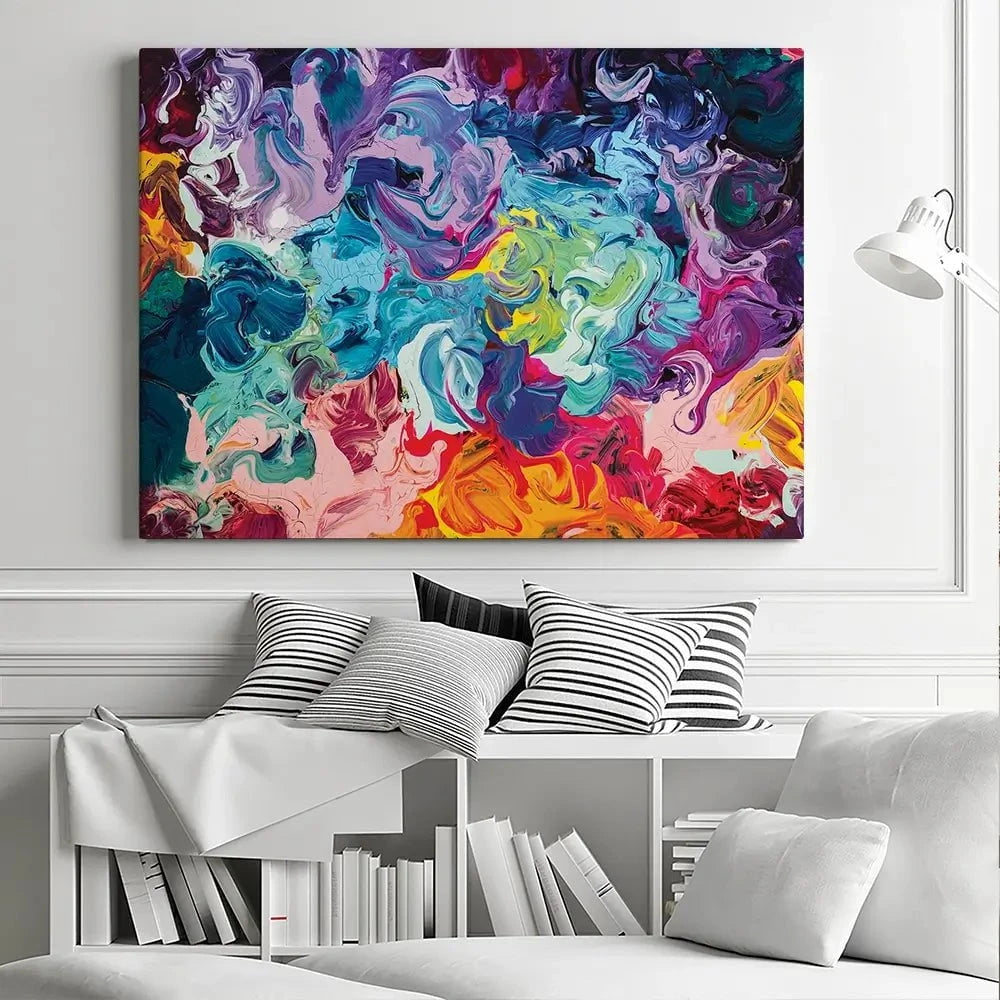 Colourful Abstract Oil Painting Canvas Print Colourful Abstract Oil Painting Canvas Print wall art product vhpicstock / Shutterstock