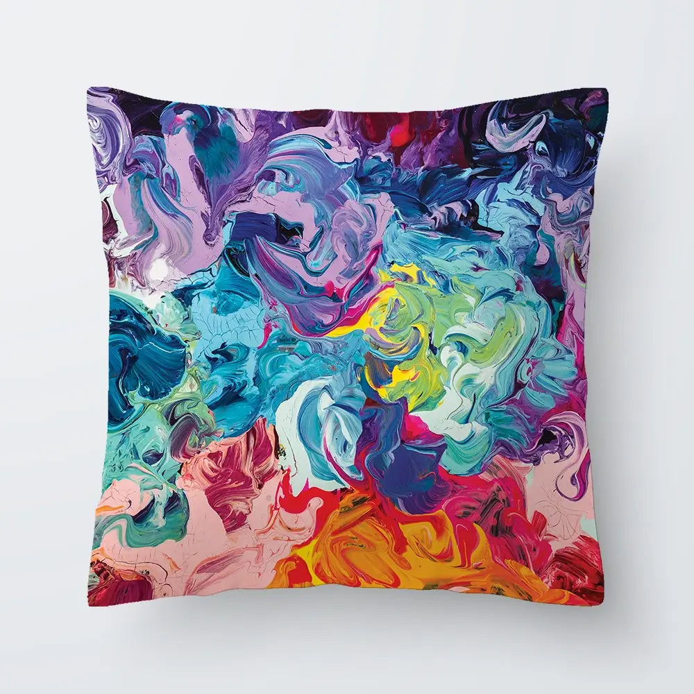 Colourful Abstract Oil Painting Cushion Colourful Abstract Oil Painting Cushion wall art product vhpicstock / Shutterstock