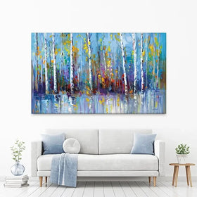 Colourful Birch Trees Canvas Print Colourful Birch Trees Canvas Print wall art product Leon Devenice