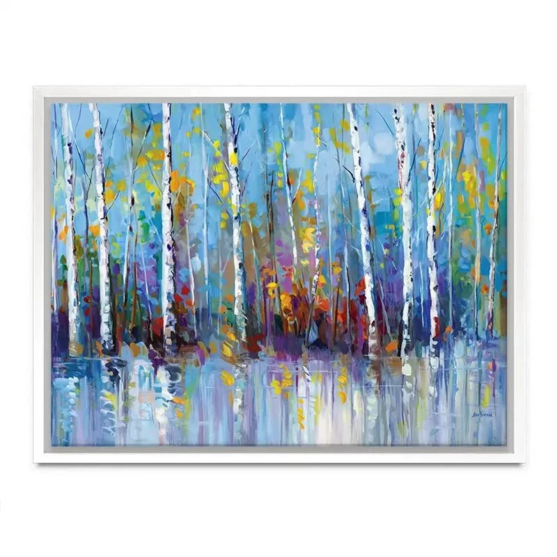 Colourful Birch Trees Canvas Print Colourful Birch Trees Canvas Print wall art product Leon Devenice