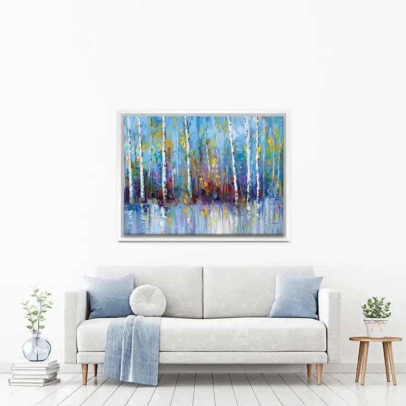 Colourful Birch Trees Canvas Print Colourful Birch Trees Canvas Print wall art product Leon Devenice