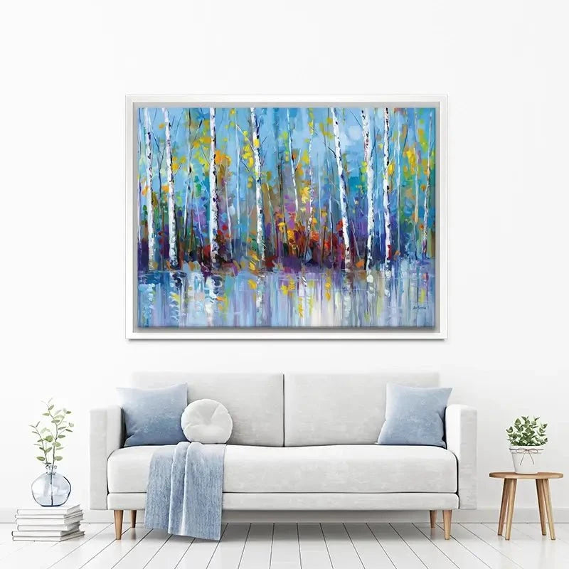 Colourful Birch Trees Canvas Print Colourful Birch Trees Canvas Print wall art product Leon Devenice