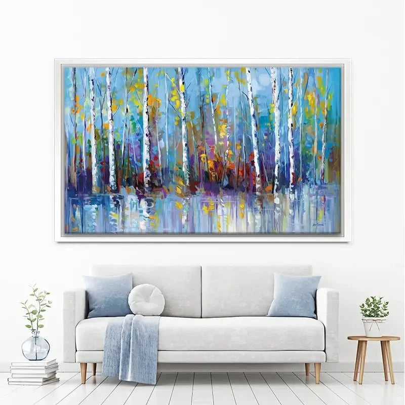 Colourful Birch Trees Canvas Print Colourful Birch Trees Canvas Print wall art product Leon Devenice