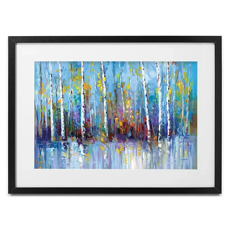 Colourful Birch Trees Framed Art Print Colourful Birch Trees Framed Art Print wall art product Leon Devenice