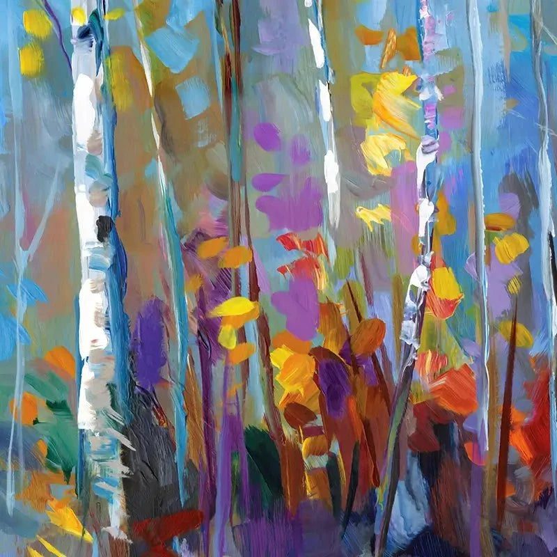 Colourful Birch Trees Framed Art Print Colourful Birch Trees Framed Art Print wall art product Leon Devenice