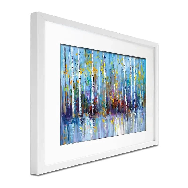 Colourful Birch Trees Framed Art Print Colourful Birch Trees Framed Art Print wall art product Leon Devenice
