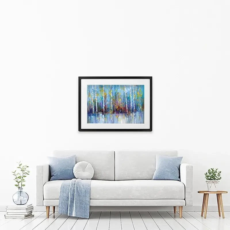 Colourful Birch Trees Framed Art Print Colourful Birch Trees Framed Art Print wall art product Leon Devenice