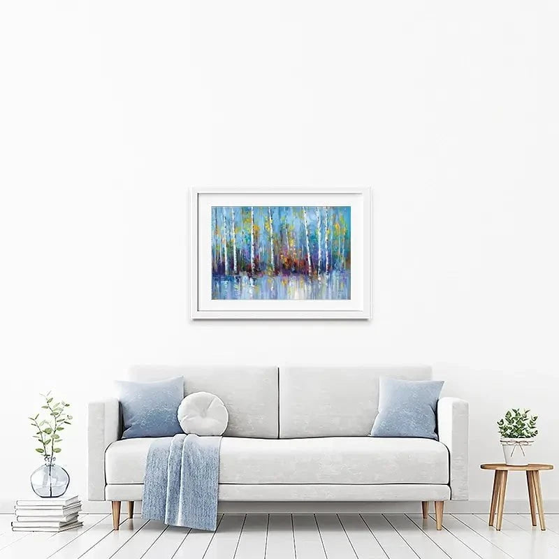 Colourful Birch Trees Framed Art Print Colourful Birch Trees Framed Art Print wall art product Leon Devenice