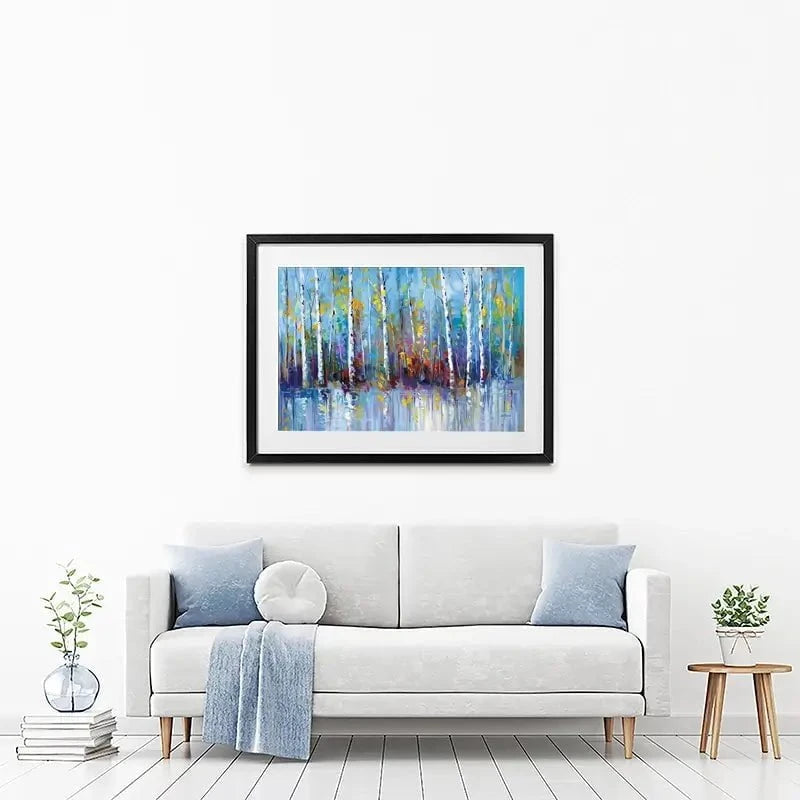 Colourful Birch Trees Framed Art Print Colourful Birch Trees Framed Art Print wall art product Leon Devenice