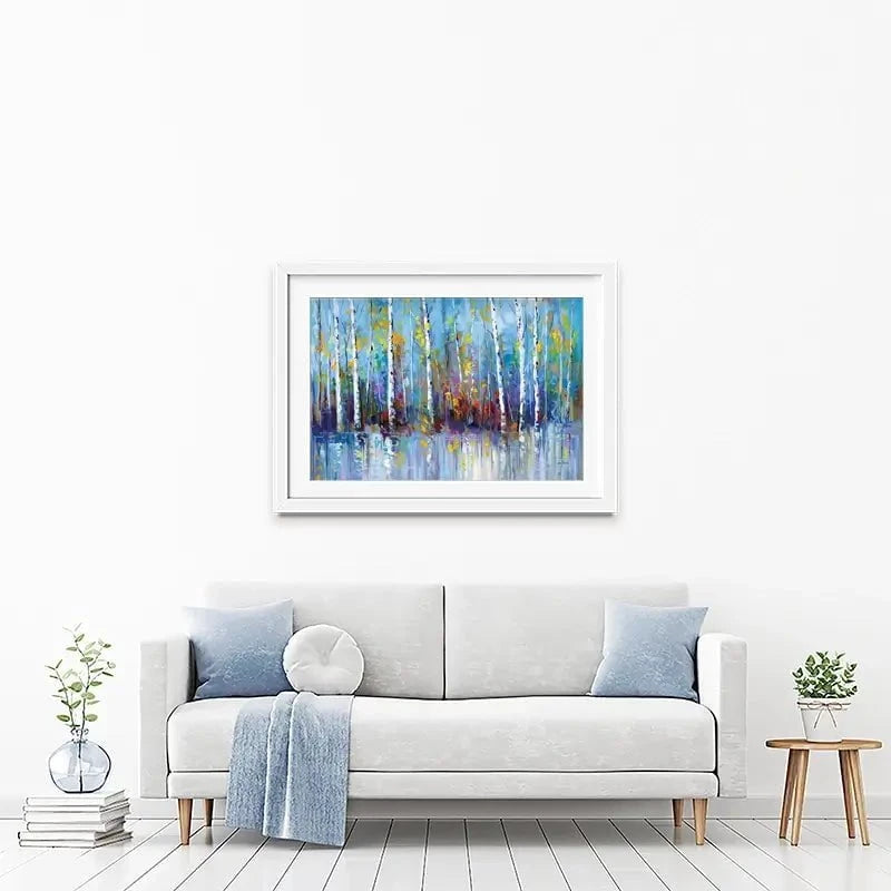 Colourful Birch Trees Framed Art Print Colourful Birch Trees Framed Art Print wall art product Leon Devenice
