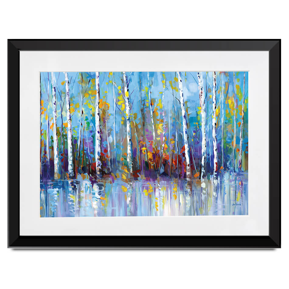 Colourful Birch Trees Framed Art Print Colourful Birch Trees Framed Art Print wall art product Leon Devenice