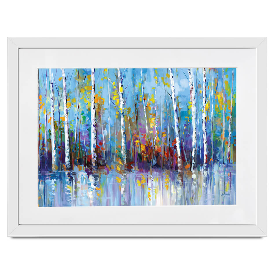 Colourful Birch Trees Framed Art Print Colourful Birch Trees Framed Art Print wall art product Leon Devenice