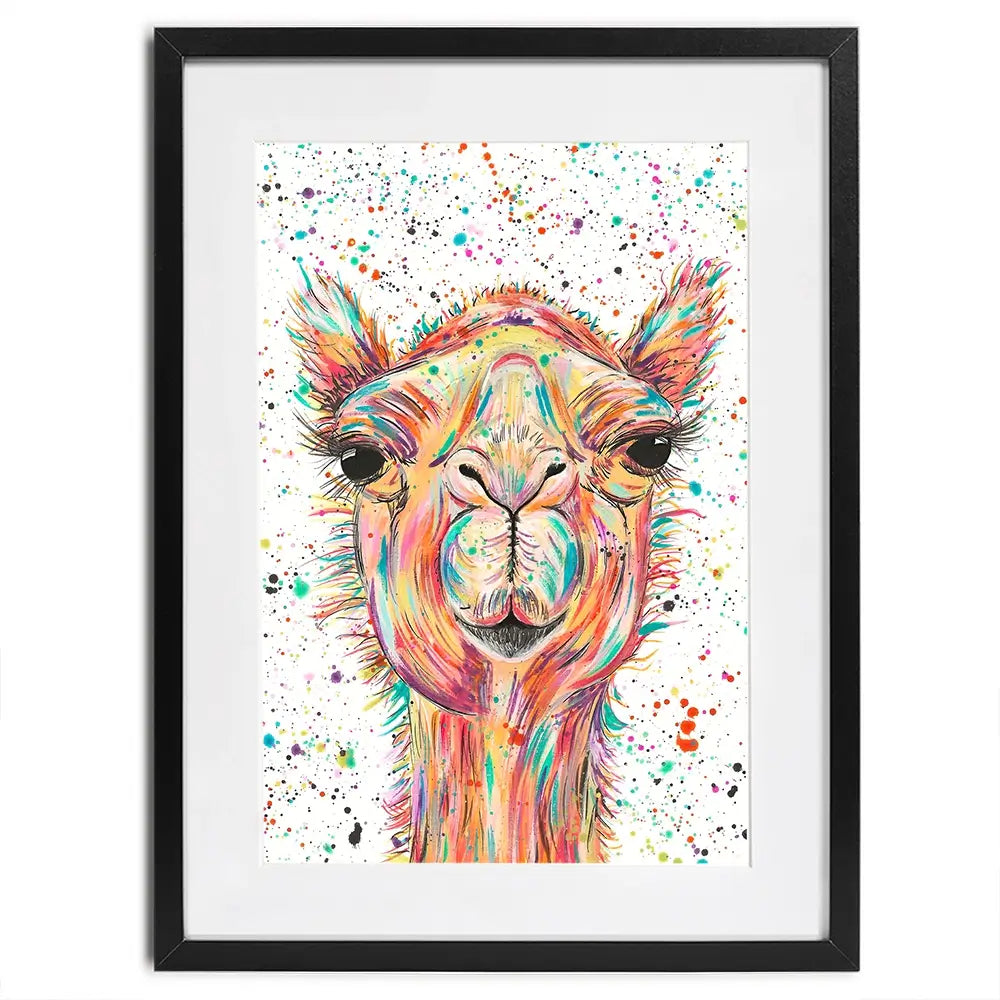 Colourful Camel Framed Art Print Colourful Camel Framed Art Print wall art product Emma LC Art