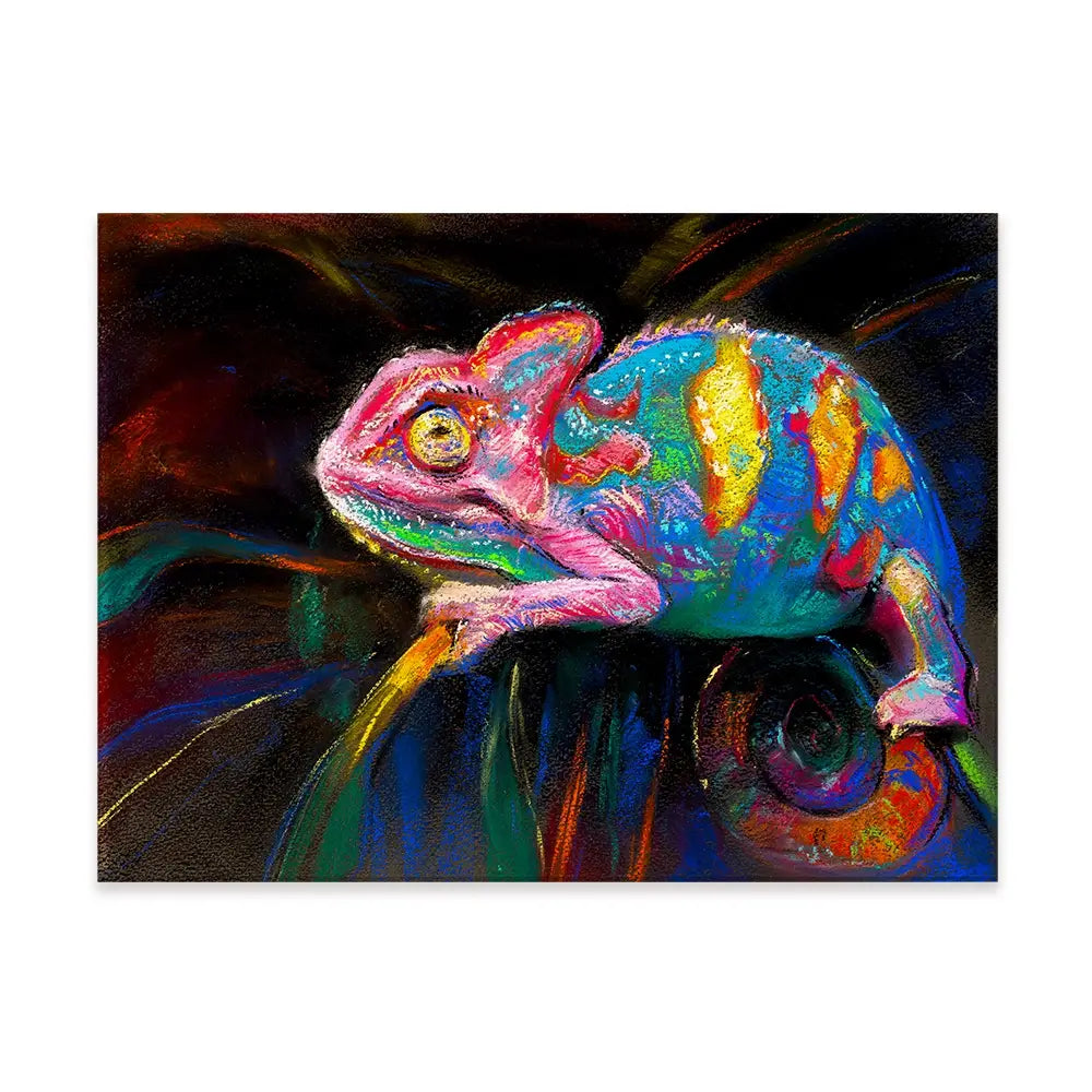 Colourful Chameleon Canvas Print Colourful Chameleon Canvas Print wall art product Art Print Shop
