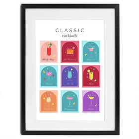 Colourful Classic Cocktails Framed Art Print Colourful Classic Cocktails Framed Art Print wall art product Art Print Shop