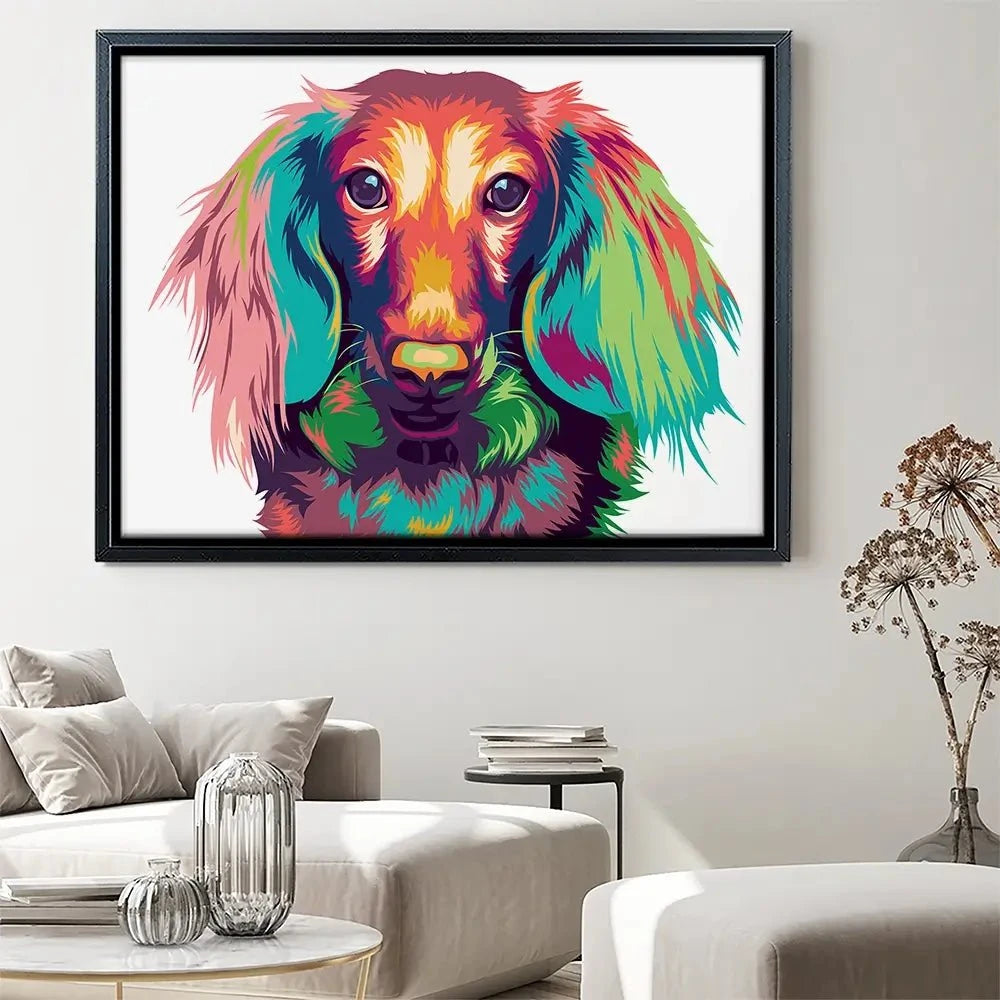 Colourful Dachshund Canvas Print Colourful Dachshund Canvas Print wall art product asnan_ad / Shutterstock