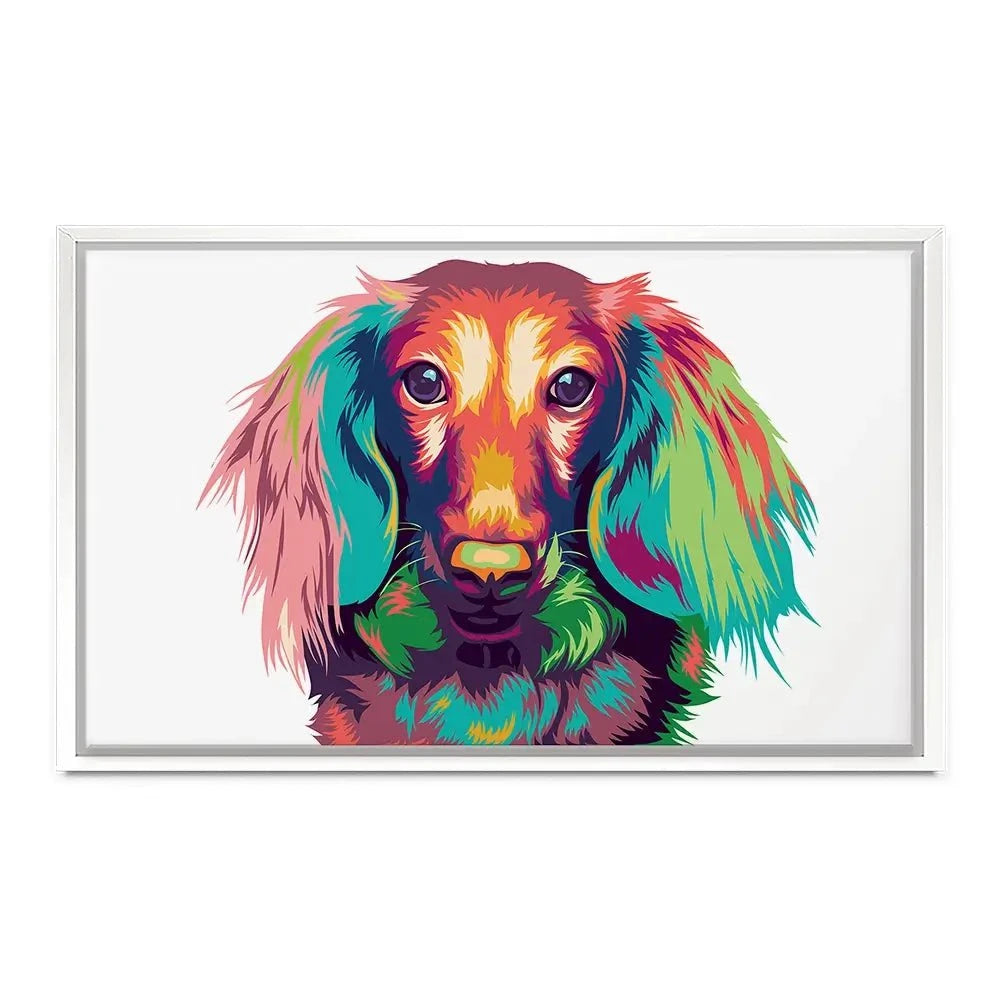 Colourful Dachshund Canvas Print Colourful Dachshund Canvas Print wall art product asnan_ad / Shutterstock