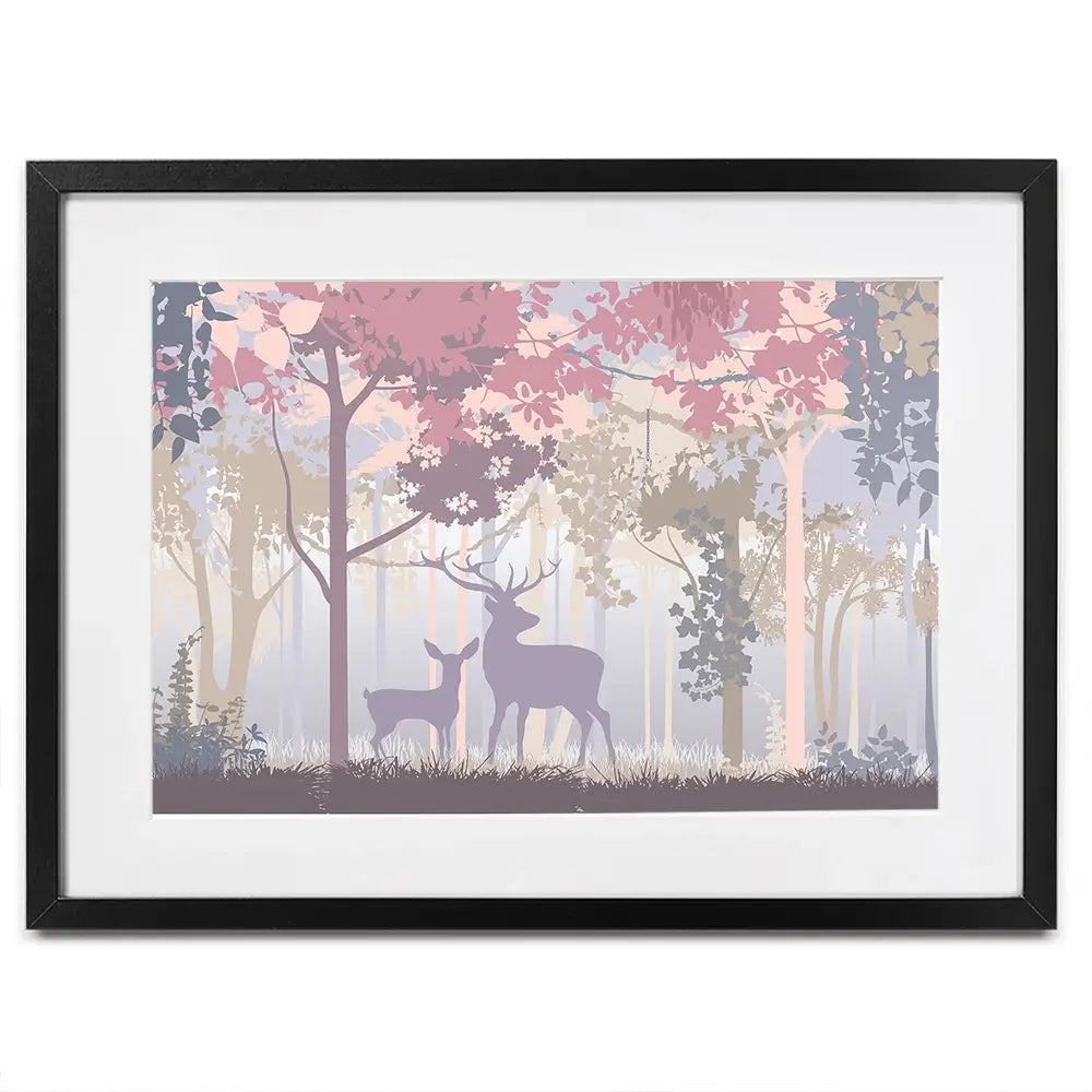 Colourful Deer In The Woods Framed Art Print Colourful Deer In The Woods Framed Art Print wall art product Art Print Shop