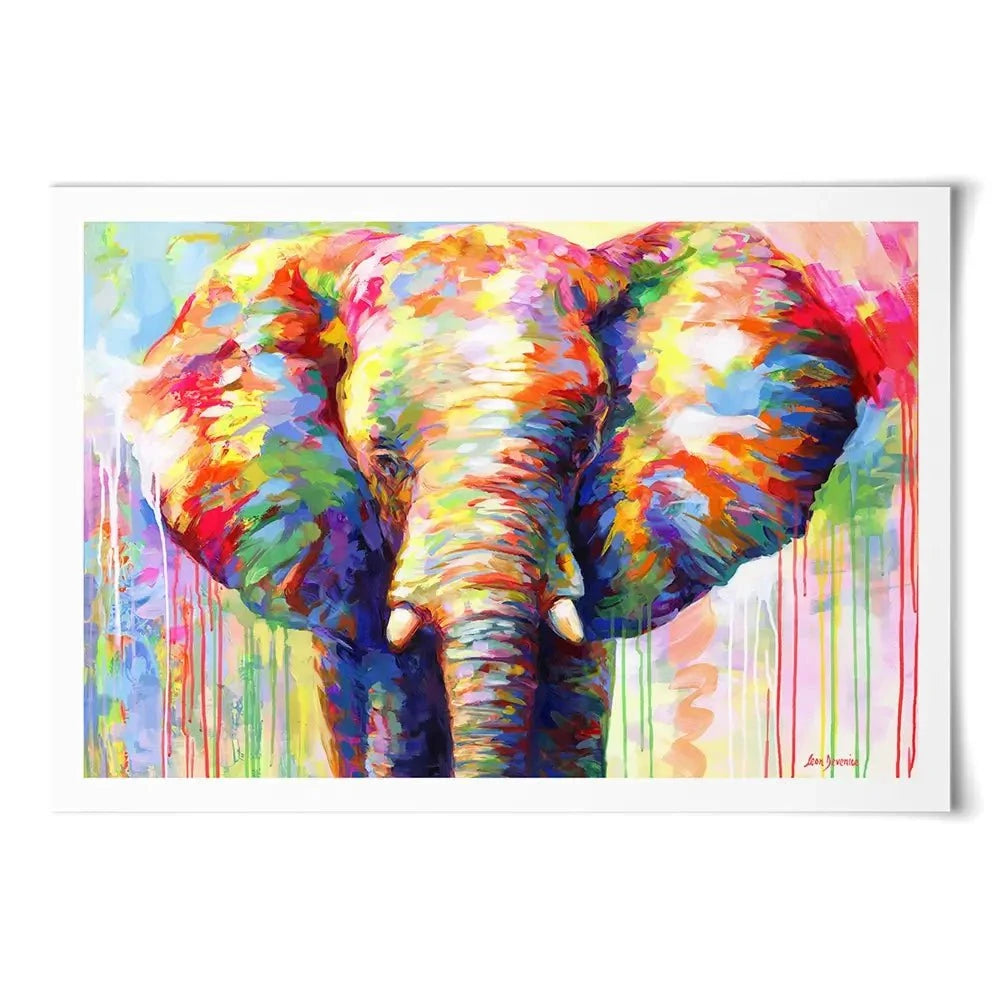 Colourful Elephant Art Print Colourful Elephant Art Print wall art product Leon Devenice