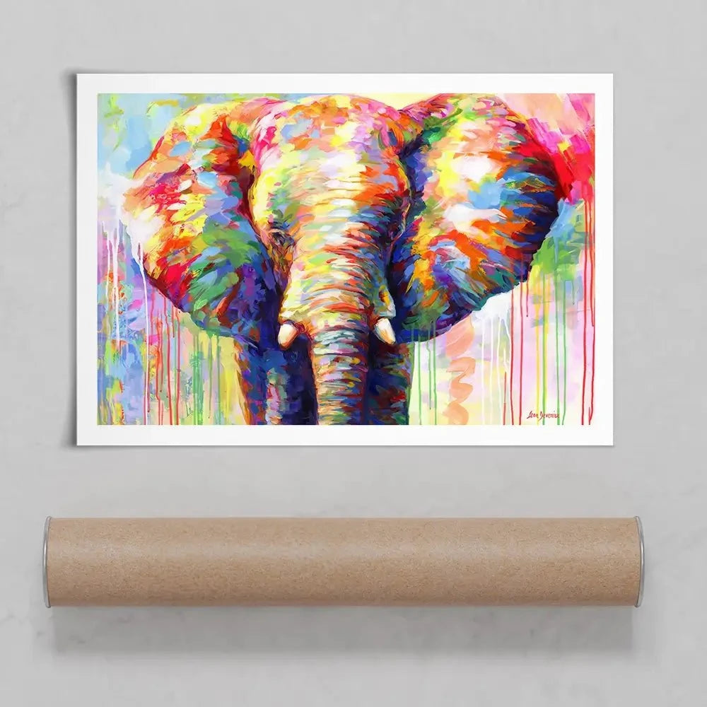 Colourful Elephant Art Print Colourful Elephant Art Print wall art product Leon Devenice