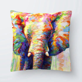 Colourful Elephant Cushion Colourful Elephant Cushion wall art product Leon Devenice