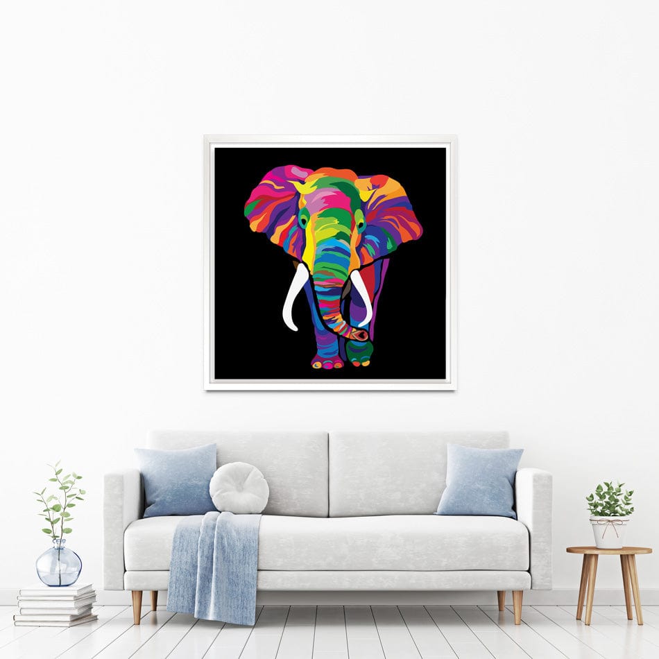 Colourful Elephant Square Canvas Print wall art product Denel / Shutterstock
