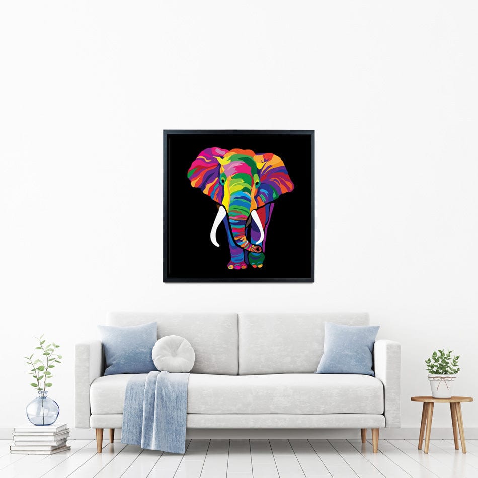 Colourful Elephant Square Canvas Print wall art product Denel / Shutterstock