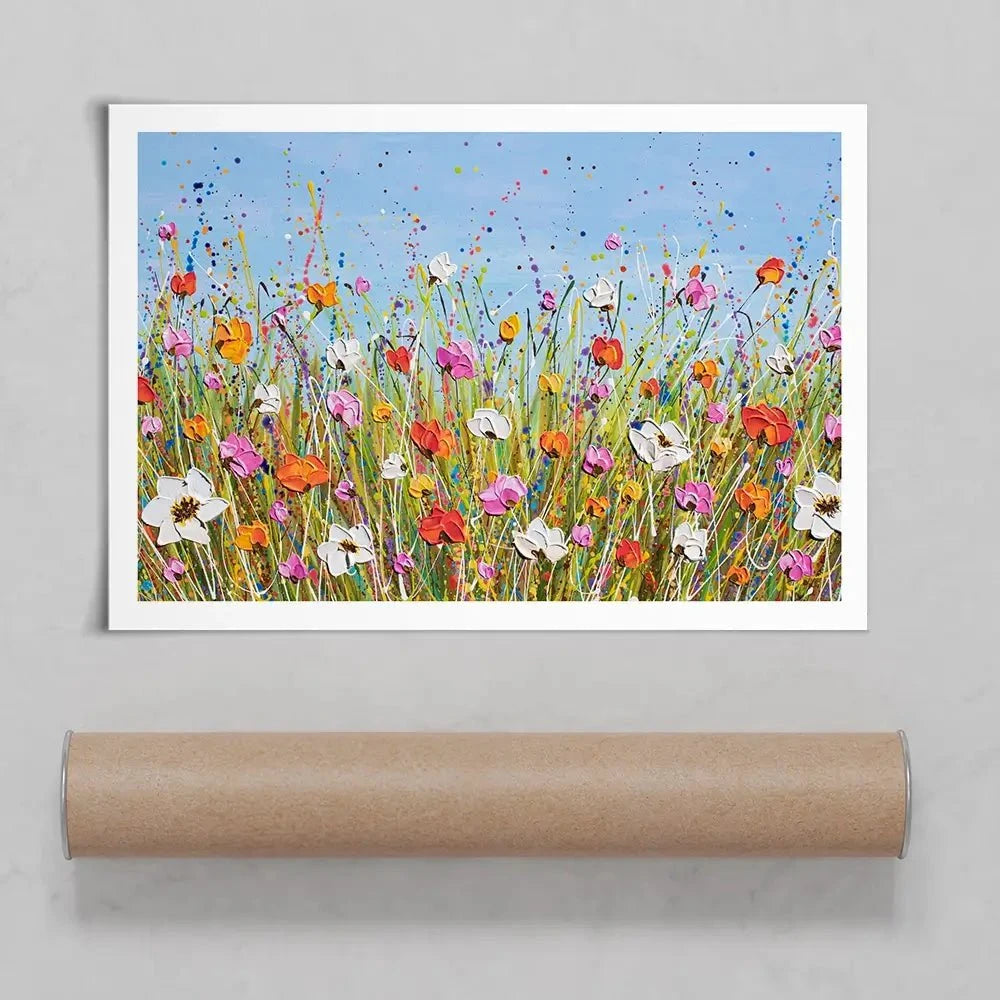 Colourful Flowers Art Print Colourful Flowers Art Print wall art product Olga Tkachyk