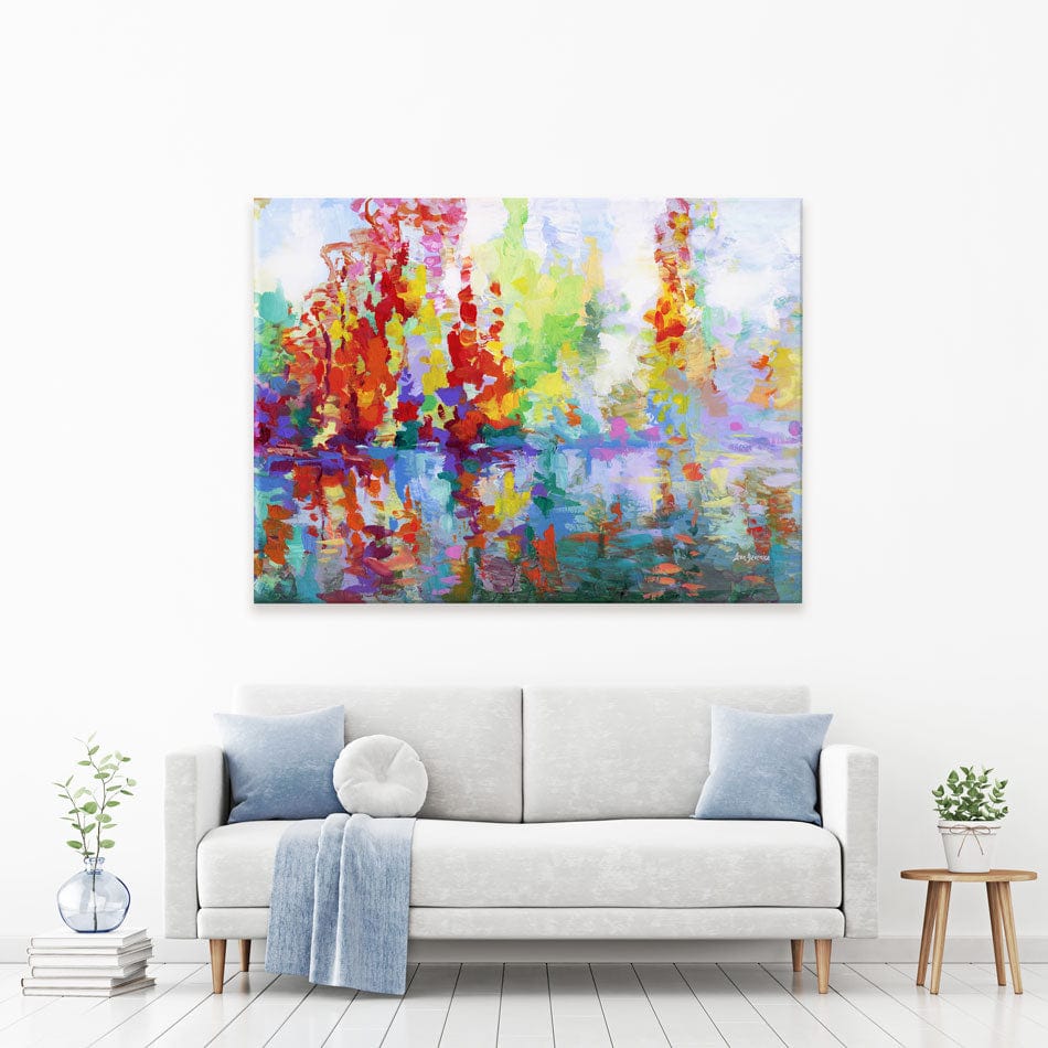 Colourful Forest By The Lake Canvas Print wall art product Leon Devenice