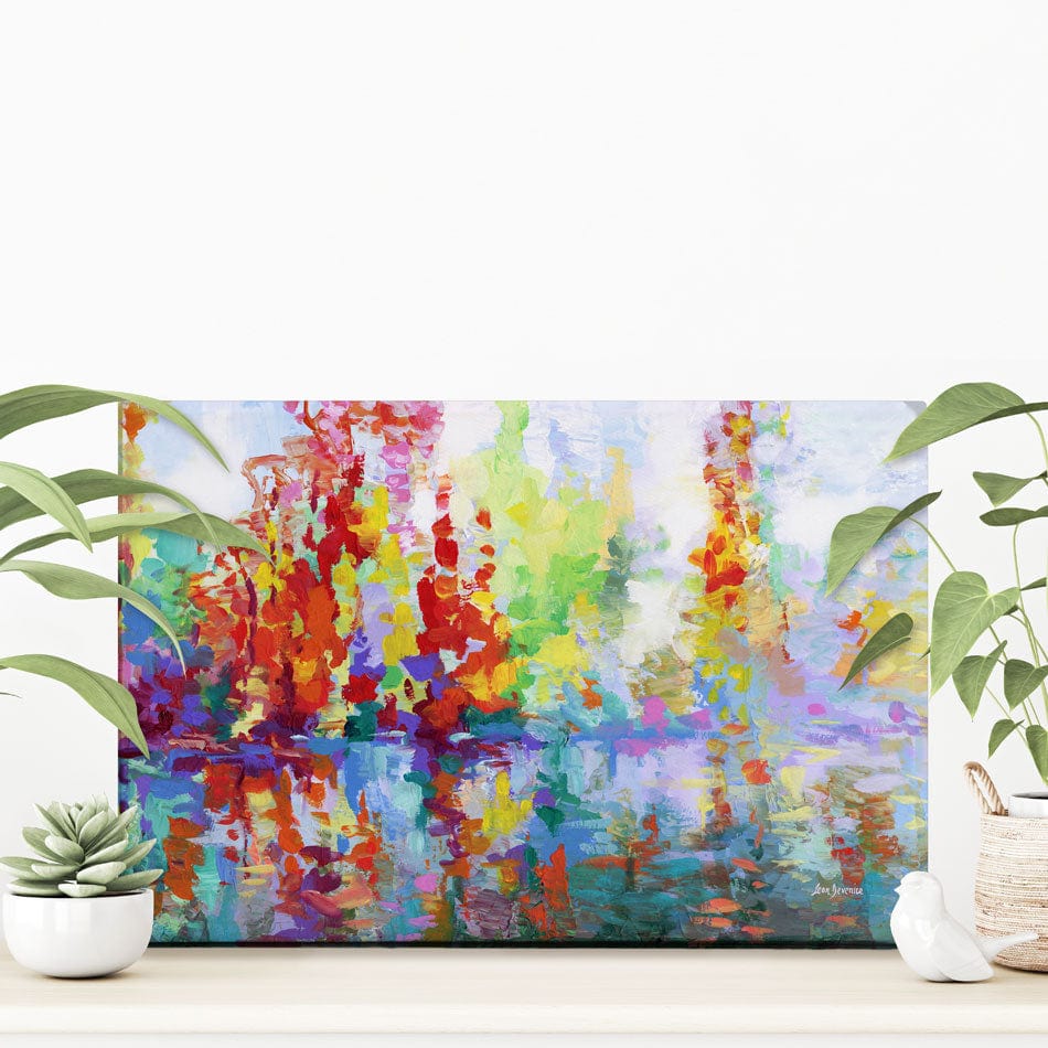 Colourful Forest By The Lake Canvas Print wall art product Leon Devenice