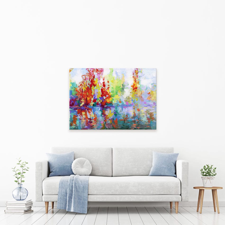 Colourful Forest By The Lake Canvas Print wall art product Leon Devenice