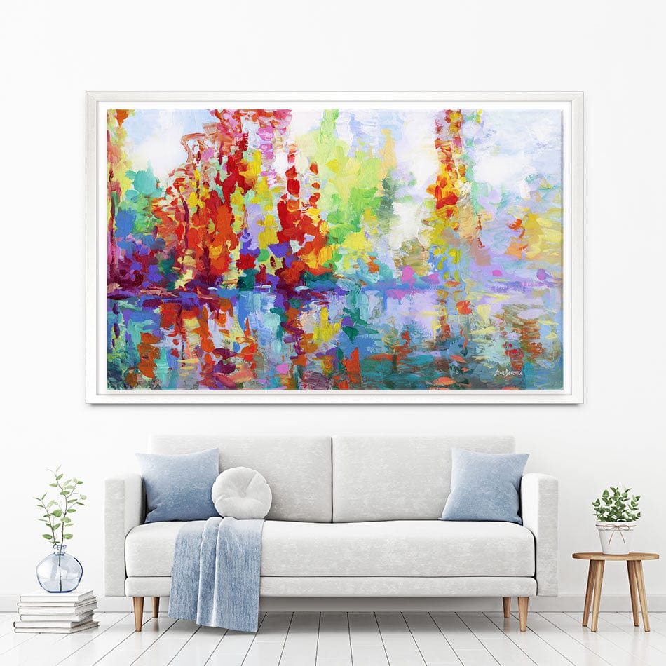 Colourful Forest By The Lake Canvas Print wall art product Leon Devenice