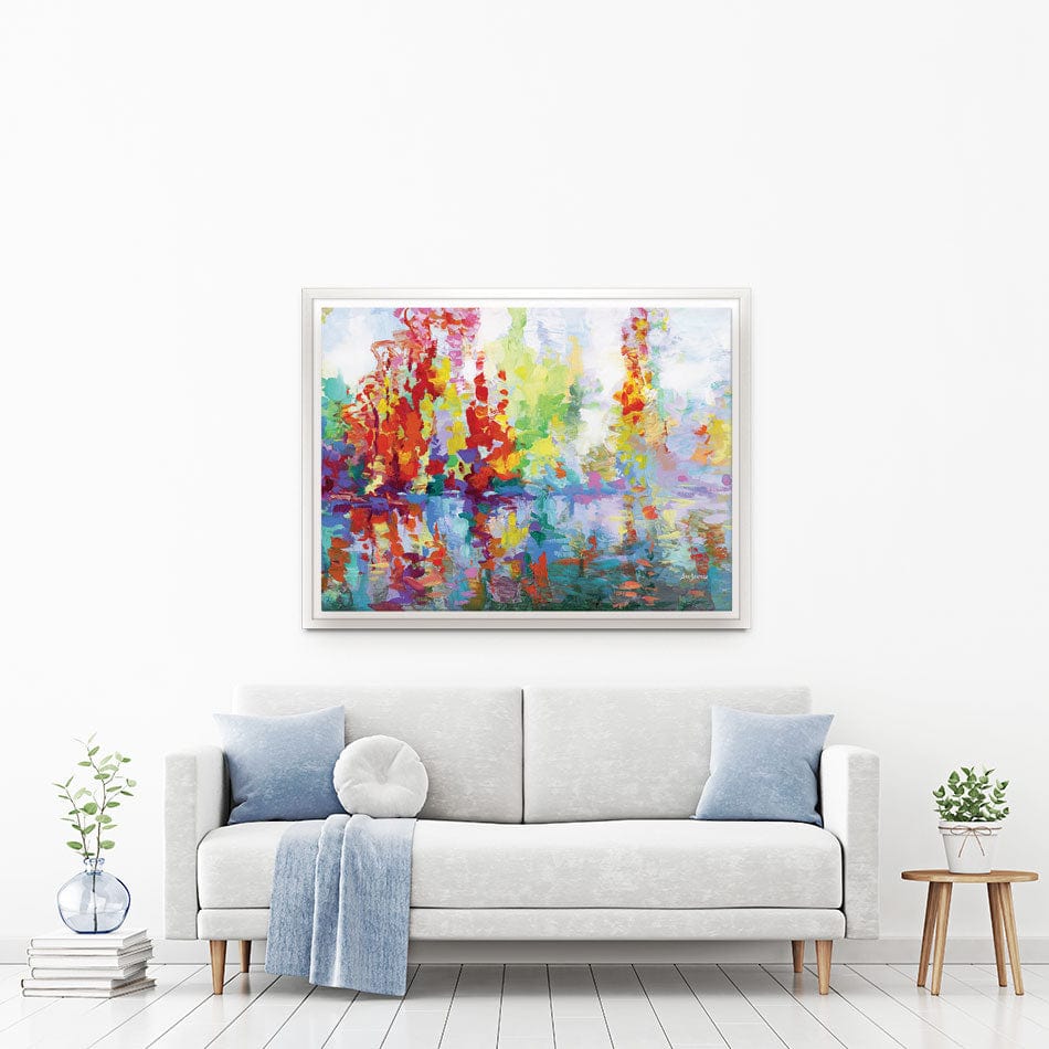 Colourful Forest By The Lake Canvas Print wall art product Leon Devenice