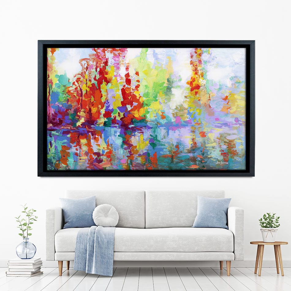 Colourful Forest By The Lake Canvas Print wall art product Leon Devenice