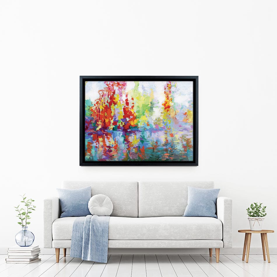 Colourful Forest By The Lake Canvas Print wall art product Leon Devenice