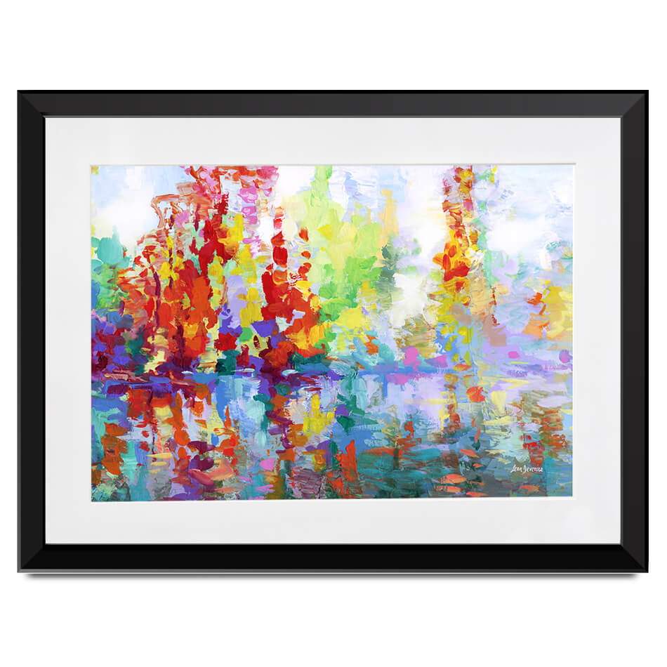 Colourful Forest By The Lake Framed Art Print Colourful Forest By The Lake Framed Art Print wall art product Leon Devenice