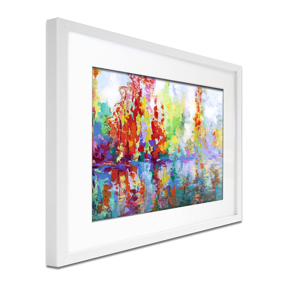 Colourful Forest By The Lake Framed Art Print wall art product Leon Devenice