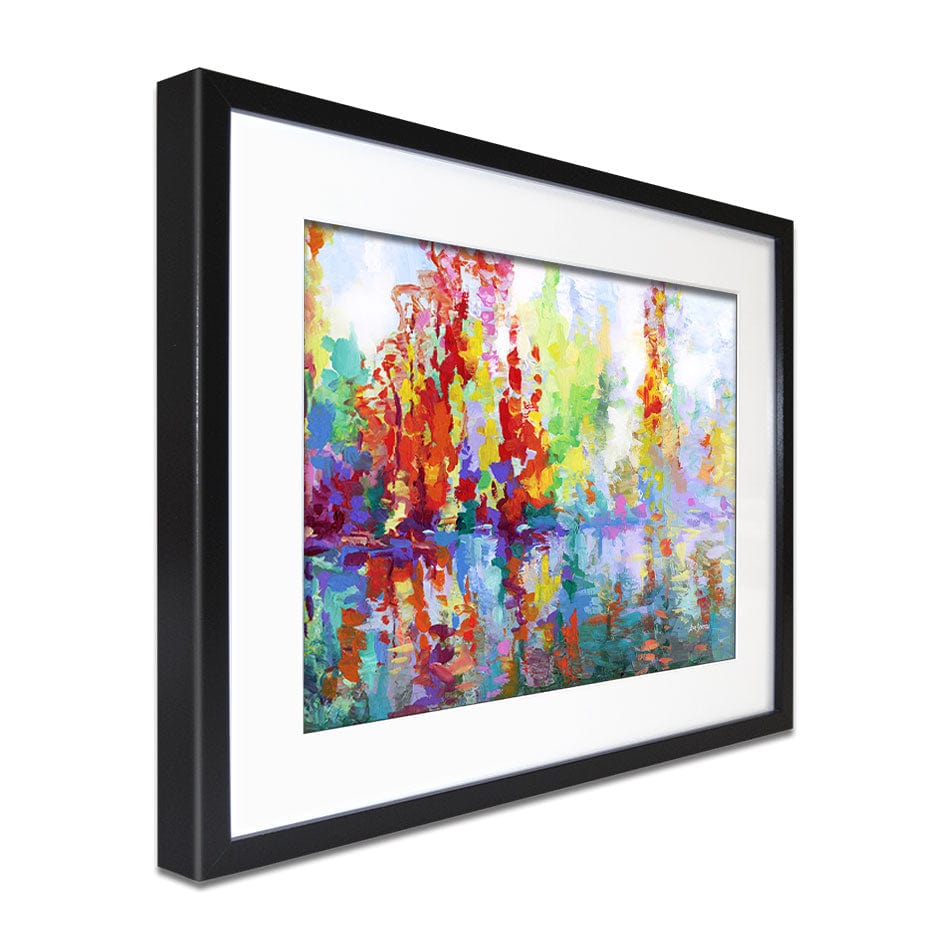 Colourful Forest By The Lake Framed Art Print wall art product Leon Devenice