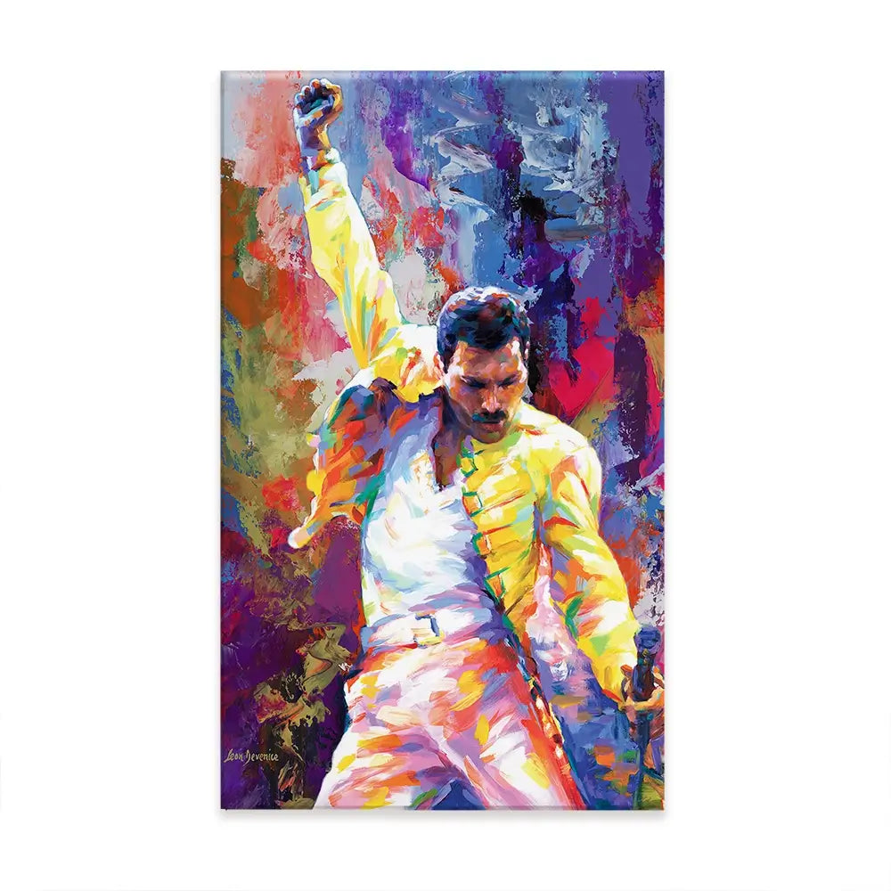 Colourful Freddie Mercury Oversized Canvas Print Colourful Freddie Mercury Oversized Canvas Print wall art product Leon Devenice