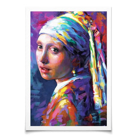 Colourful Girl With A Pearl Earring Art Print Colourful Girl With A Pearl Earring Art Print wall art product Leon Devenice