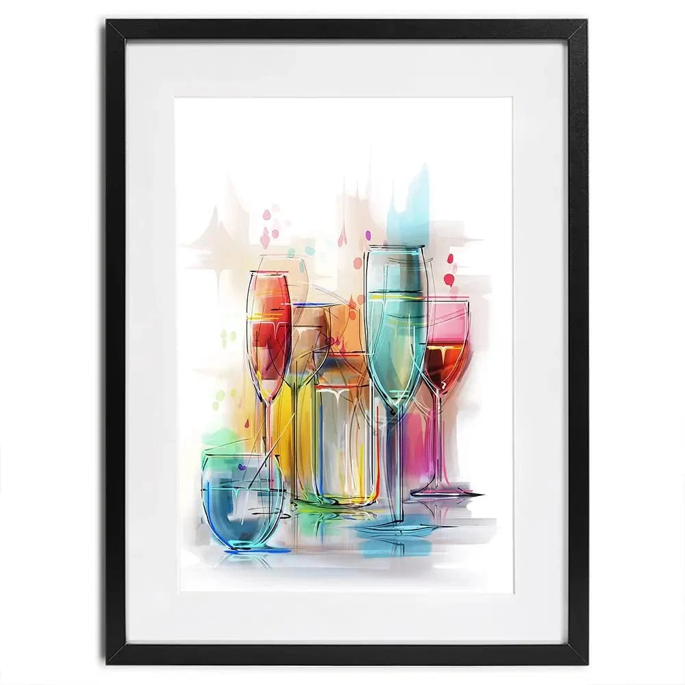 Colourful Glasses Framed Art Print Colourful Glasses Framed Art Print wall art product Teni / Shutterstock