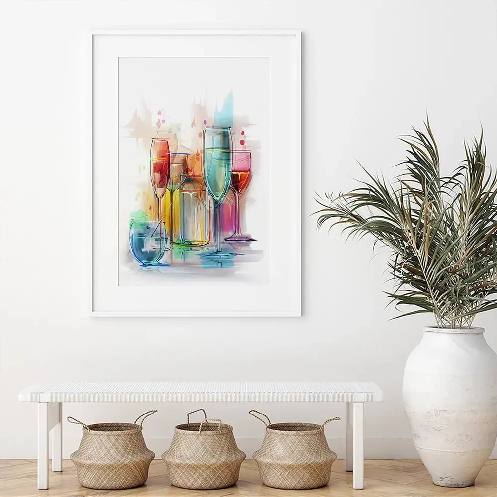Colourful Glasses Framed Art Print Colourful Glasses Framed Art Print wall art product Teni / Shutterstock
