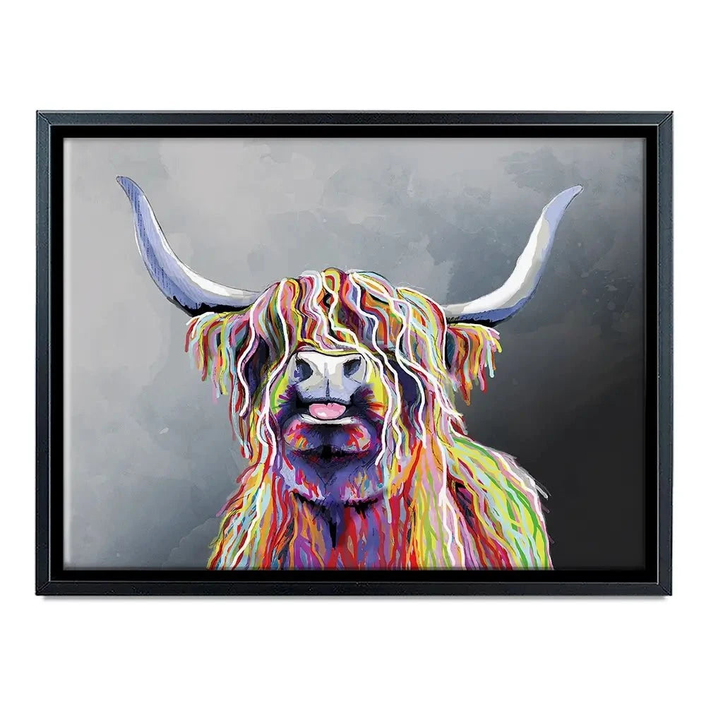 Colourful Highland Coo Canvas Print Colourful Highland Coo Canvas Print wall art product Independent
